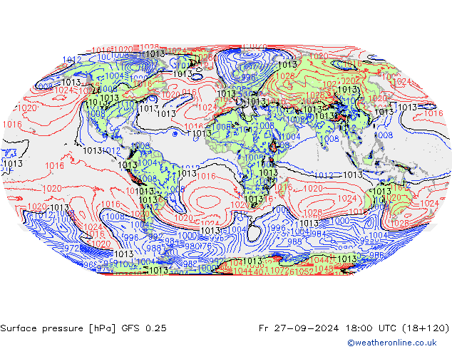 GFS 0.25: пт 27.09.2024 18 UTC