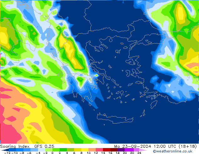 Soaring Index GFS 0.25 lun 23.09.2024 12 UTC