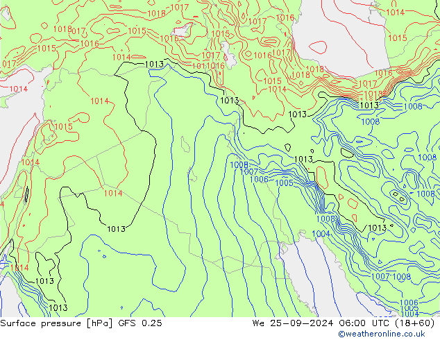 GFS 0.25: Çar 25.09.2024 06 UTC