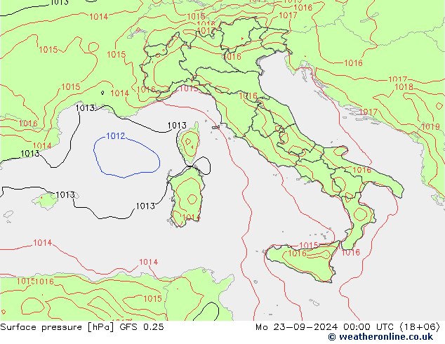 GFS 0.25: lun 23.09.2024 00 UTC