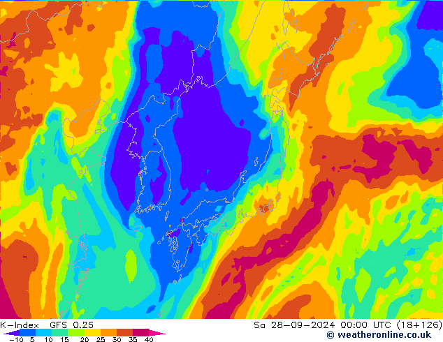 K-Index GFS 0.25 Sa 28.09.2024 00 UTC