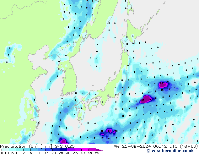 Z500/Regen(+SLP)/Z850 GFS 0.25 wo 25.09.2024 12 UTC