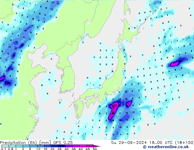 Z500/Rain (+SLP)/Z850 GFS 0.25 Su 29.09.2024 00 UTC