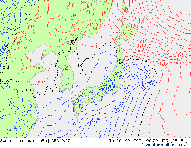 GFS 0.25: czw. 26.09.2024 06 UTC