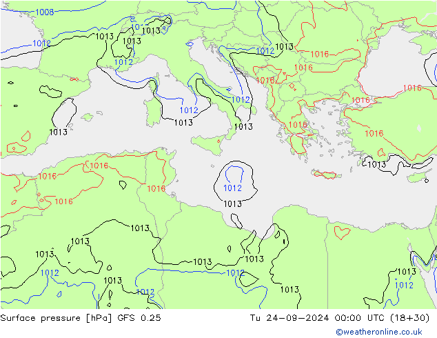 GFS 0.25: Di 24.09.2024 00 UTC