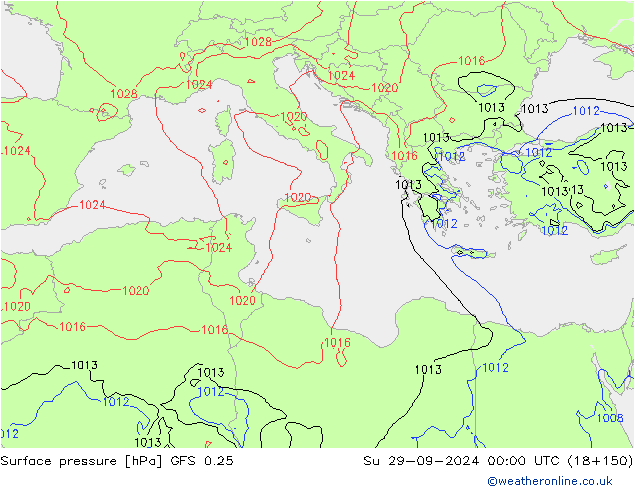 GFS 0.25: dom 29.09.2024 00 UTC