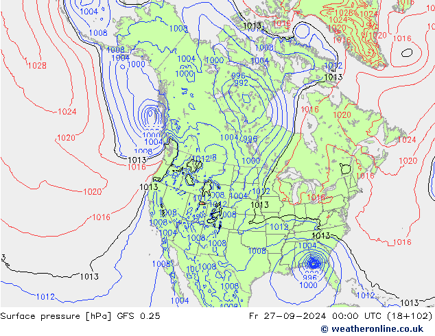 GFS 0.25: ven 27.09.2024 00 UTC