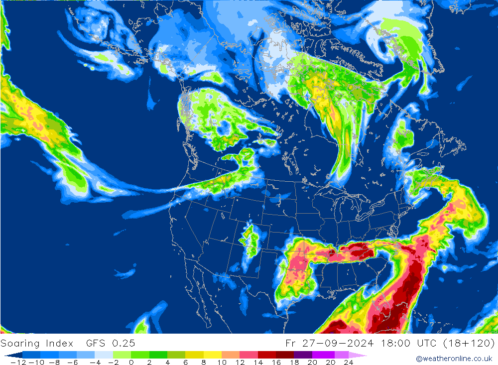 Soaring Index GFS 0.25 Fr 27.09.2024 18 UTC