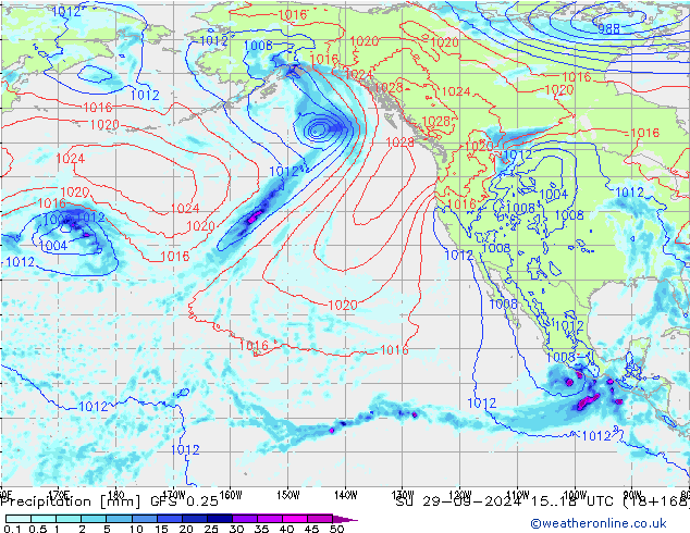 Srážky GFS 0.25 Ne 29.09.2024 18 UTC