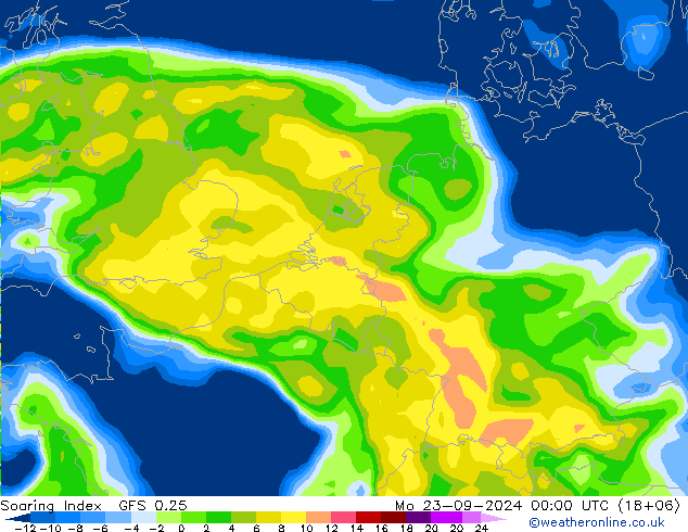 Soaring Index GFS 0.25 Mo 23.09.2024 00 UTC