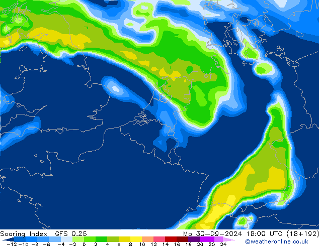 Soaring Index GFS 0.25 Mo 30.09.2024 18 UTC