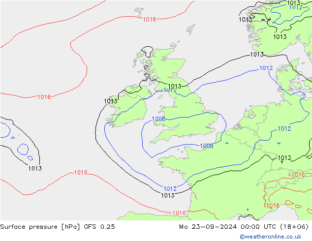 GFS 0.25: Mo 23.09.2024 00 UTC