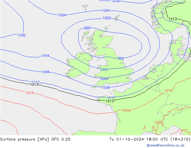 GFS 0.25: Tu 01.10.2024 18 UTC