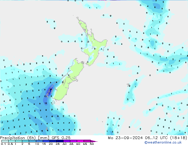 Z500/Yağmur (+YB)/Z850 GFS 0.25 Pzt 23.09.2024 12 UTC