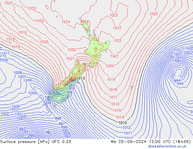 GFS 0.25: mié 25.09.2024 12 UTC