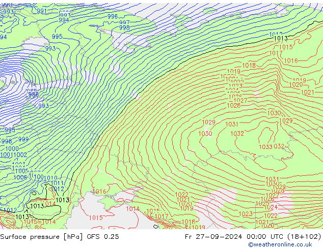 GFS 0.25: Sex 27.09.2024 00 UTC