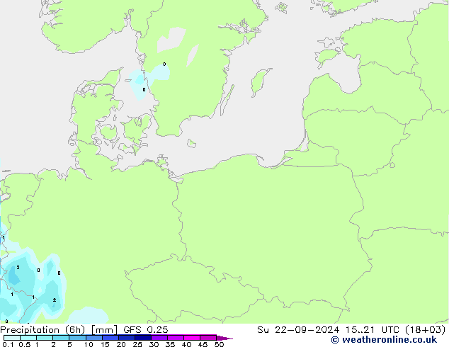 Z500/Rain (+SLP)/Z850 GFS 0.25 Su 22.09.2024 21 UTC