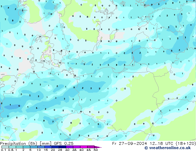 Z500/Regen(+SLP)/Z850 GFS 0.25 vr 27.09.2024 18 UTC