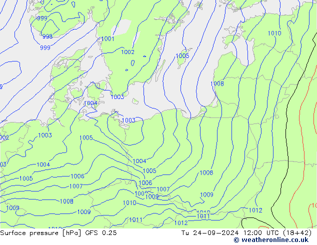 GFS 0.25: Ter 24.09.2024 12 UTC