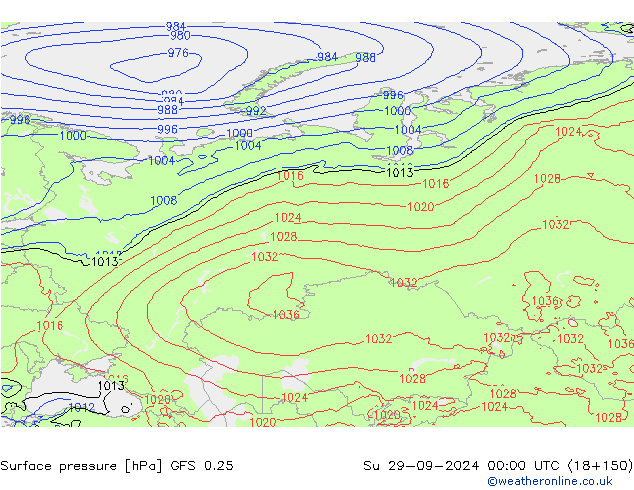 GFS 0.25: Su 29.09.2024 00 UTC