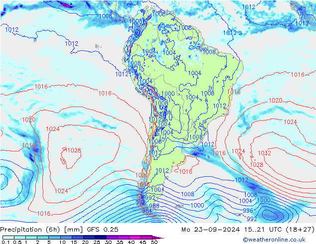 Z500/Rain (+SLP)/Z850 GFS 0.25 Mo 23.09.2024 21 UTC