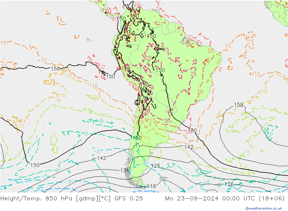 Z500/Rain (+SLP)/Z850 GFS 0.25 пн 23.09.2024 00 UTC