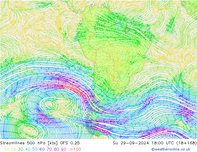  500 hPa GFS 0.25  29.09.2024 18 UTC