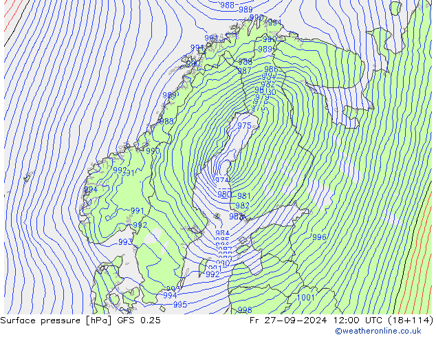 GFS 0.25: ven 27.09.2024 12 UTC