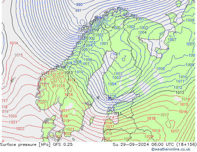 GFS 0.25: Paz 29.09.2024 06 UTC