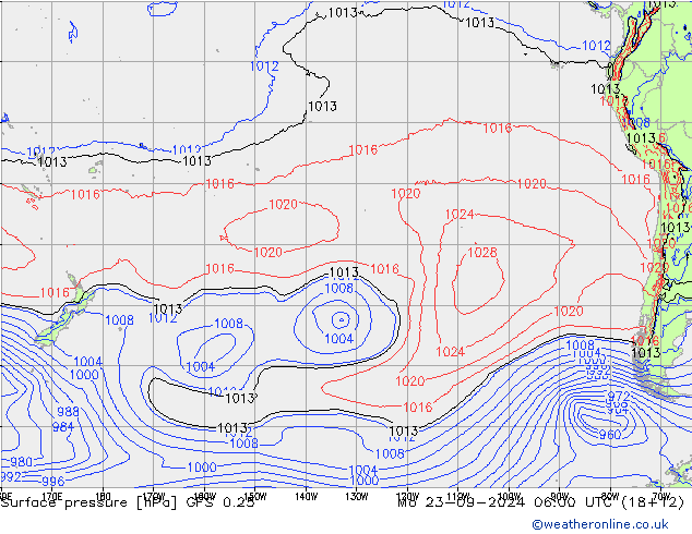 GFS 0.25: Pzt 23.09.2024 06 UTC