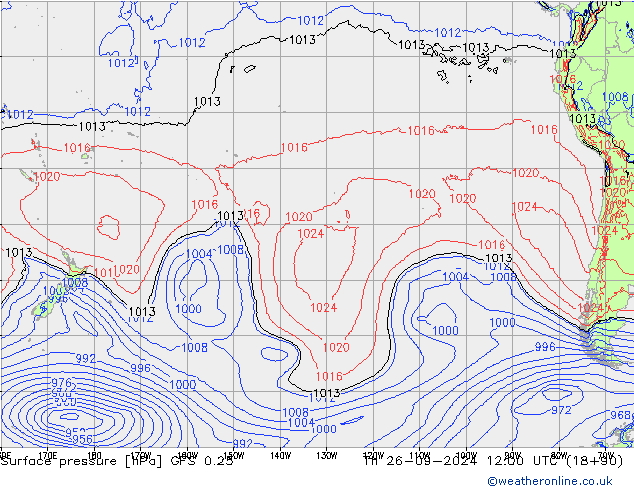 GFS 0.25: Per 26.09.2024 12 UTC