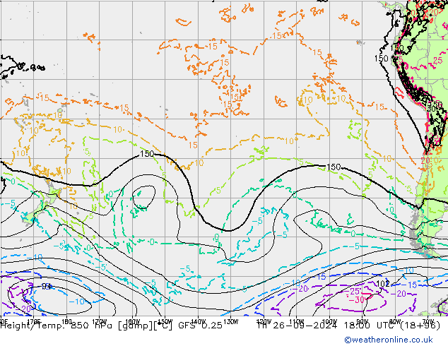 Z500/Rain (+SLP)/Z850 GFS 0.25 Th 26.09.2024 18 UTC