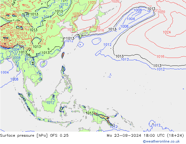 GFS 0.25: lun 23.09.2024 18 UTC