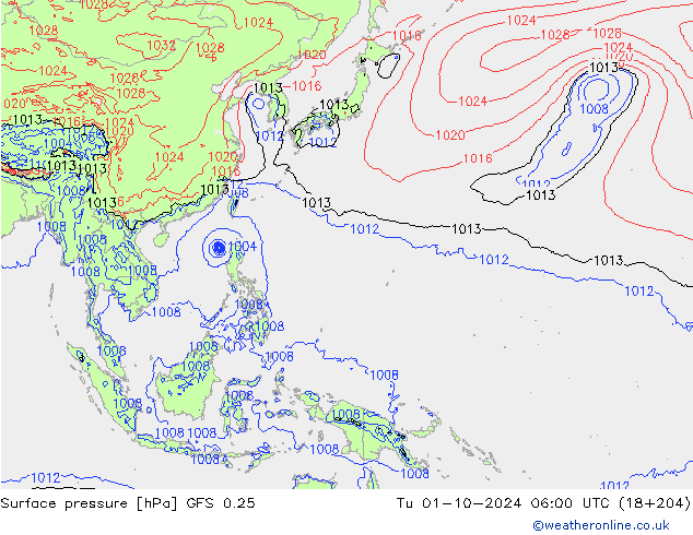 GFS 0.25: Tu 01.10.2024 06 UTC