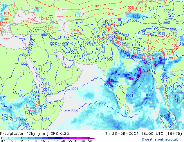 Z500/Rain (+SLP)/Z850 GFS 0.25 jeu 26.09.2024 00 UTC