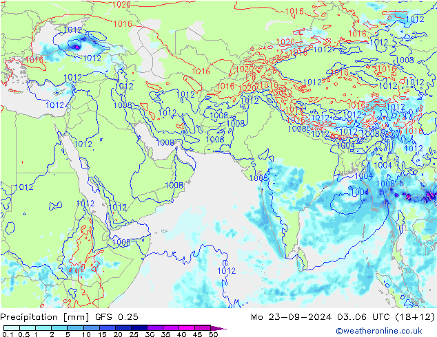 Neerslag GFS 0.25 ma 23.09.2024 06 UTC