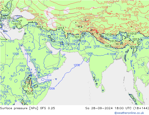 GFS 0.25: sab 28.09.2024 18 UTC