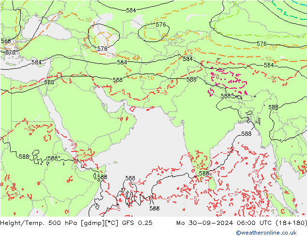 Geop./Temp. 500 hPa GFS 0.25 lun 30.09.2024 06 UTC