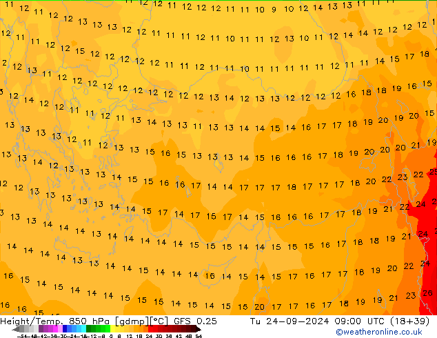 Z500/Rain (+SLP)/Z850 GFS 0.25 mar 24.09.2024 09 UTC