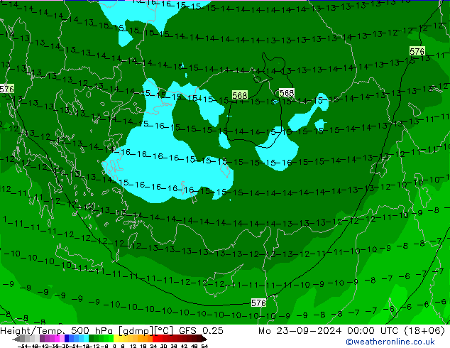 Z500/Rain (+SLP)/Z850 GFS 0.25 Mo 23.09.2024 00 UTC