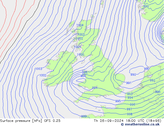 GFS 0.25: jue 26.09.2024 18 UTC