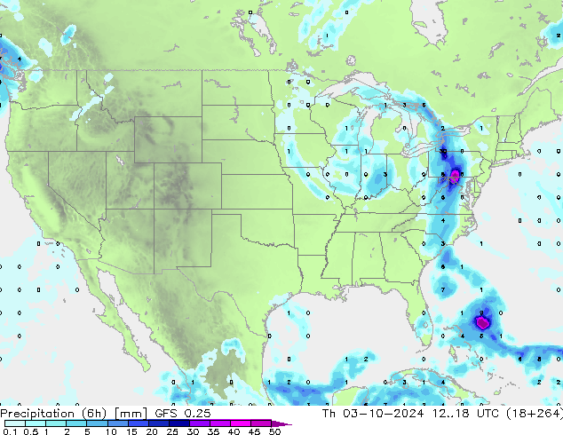 Z500/Rain (+SLP)/Z850 GFS 0.25 Do 03.10.2024 18 UTC