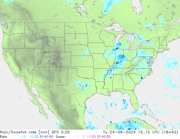 Kar/Yağmur Oranı GFS 0.25 Sa 24.09.2024 12 UTC