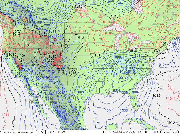 GFS 0.25: Sex 27.09.2024 18 UTC