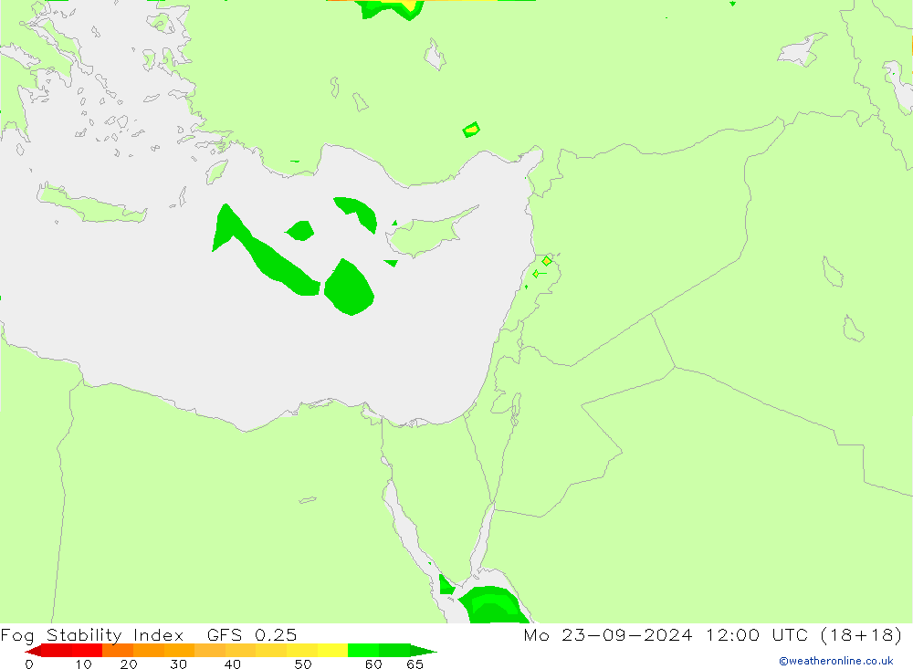 Fog Stability Index GFS 0.25 Mo 23.09.2024 12 UTC