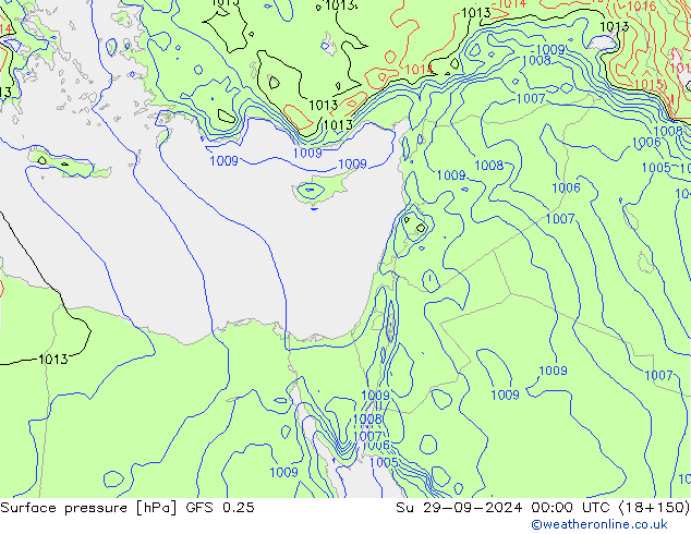 GFS 0.25: Ne 29.09.2024 00 UTC