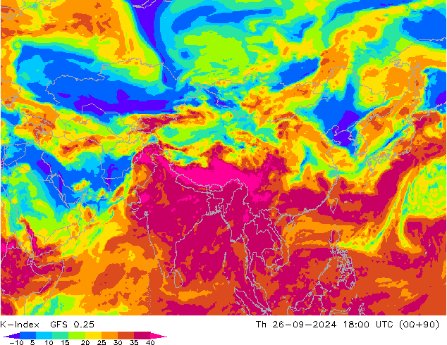 K-Index GFS 0.25  26.09.2024 18 UTC