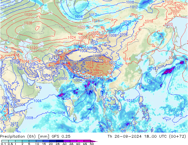 Z500/Rain (+SLP)/Z850 GFS 0.25 Qui 26.09.2024 00 UTC