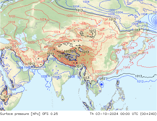 GFS 0.25: Per 03.10.2024 00 UTC