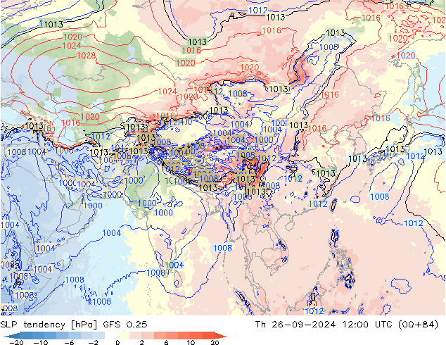 Drucktendenz GFS 0.25 Do 26.09.2024 12 UTC